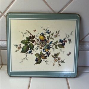 Vintage-Inspired Floral and Bird Kitchen Tray